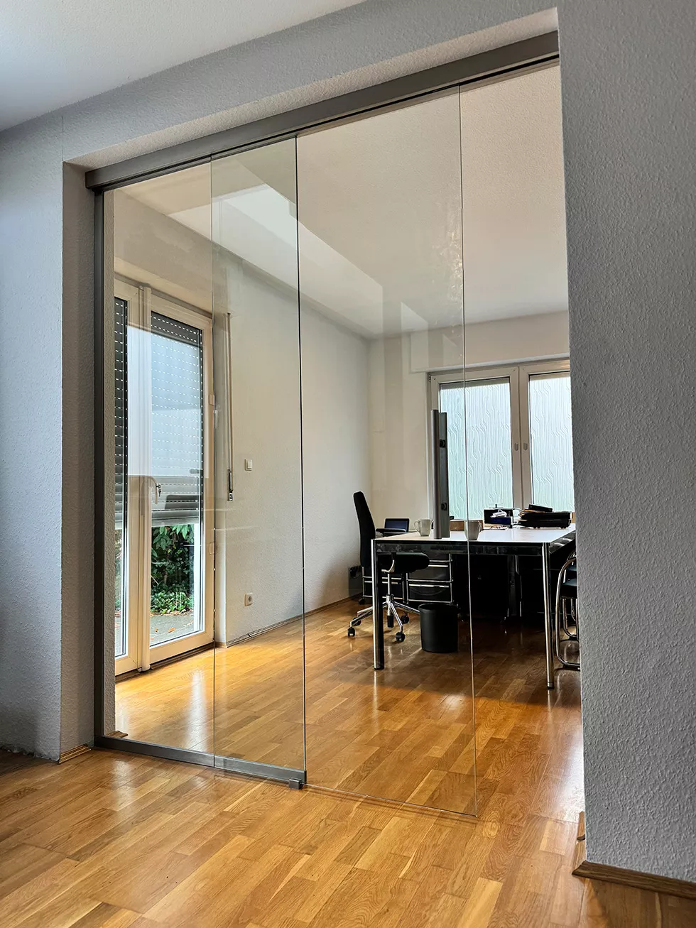 Glastür innen